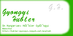 gyongyi hubler business card